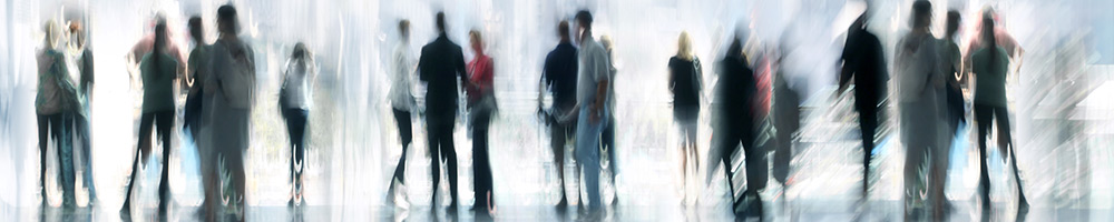 photo of business people in large reception area